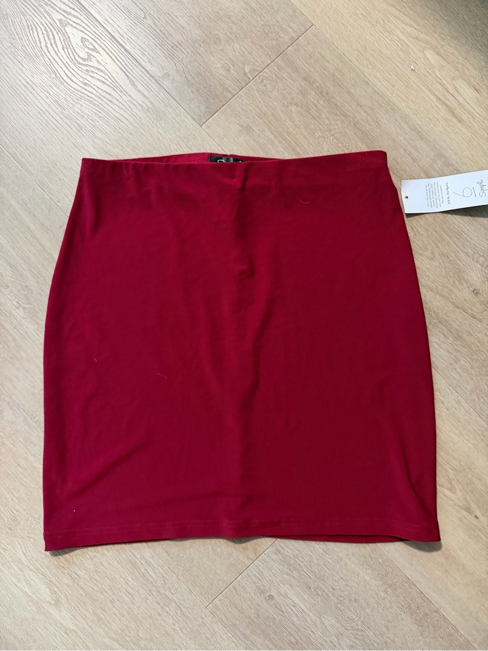 Sympli Red Stretch Mini Skirt